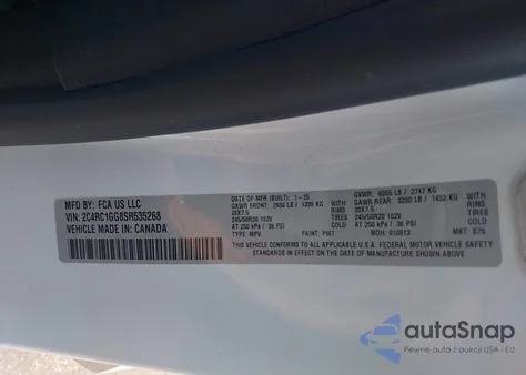 2025 Chrysler Pacifica Limited from USA, damaged, VIN 2C4RC1GG8SR535268